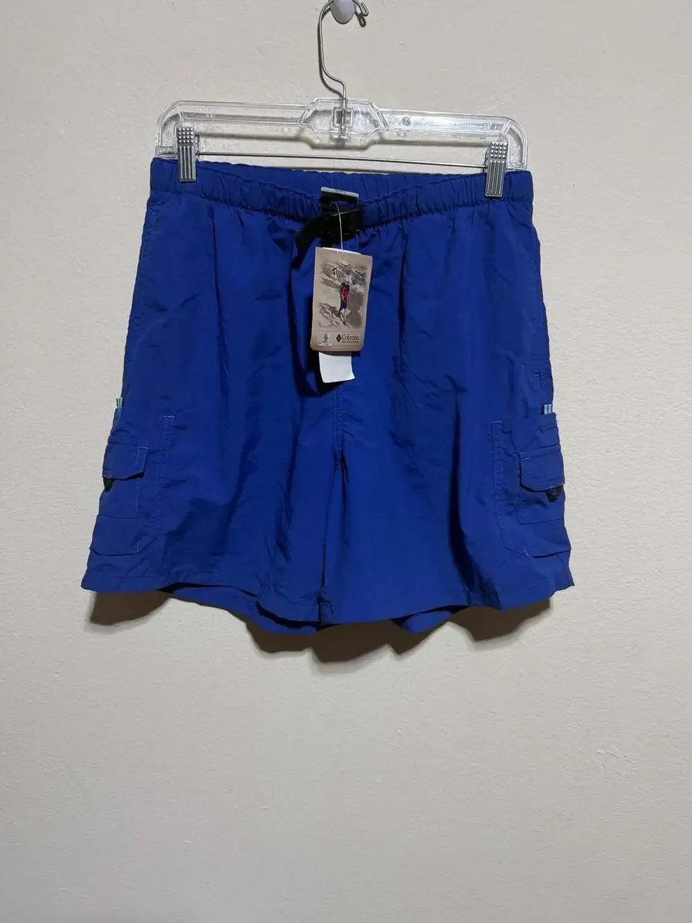 Columbia Short Mens Large Blue Polyester Nylon Omni-Shade Lightweight Stretch